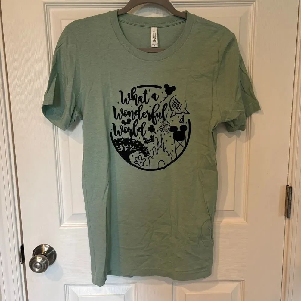What a Wonderful World Disney World Tee Mint Small